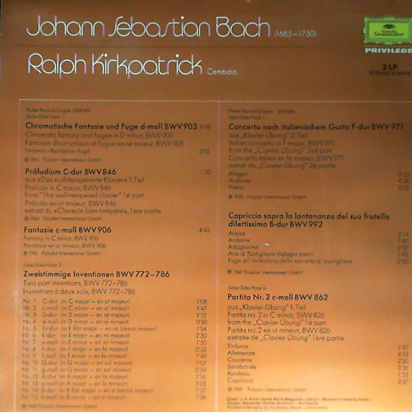 Kirkpatrick Ralph — Johann Sebastian Bach: Cembalowerke