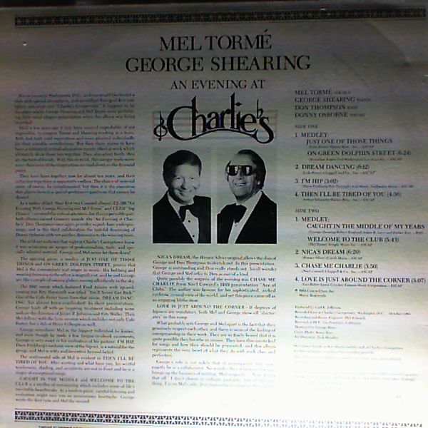 Shearing George, Torme Mel — An Evening At Charle's