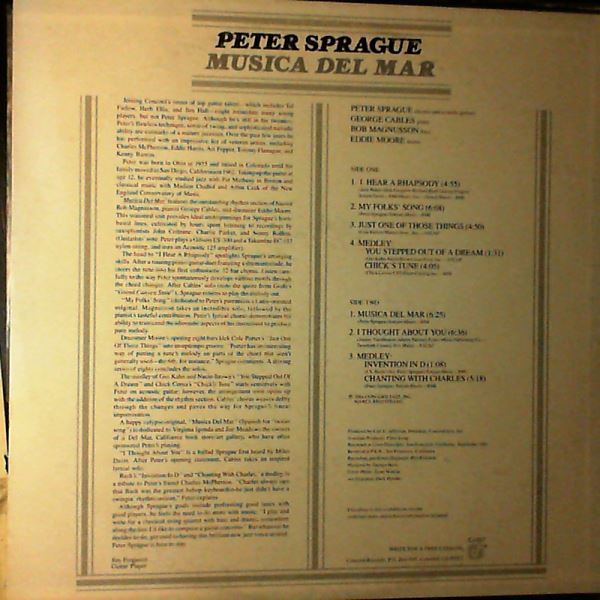 Sprague Peter — Musica Del Mar