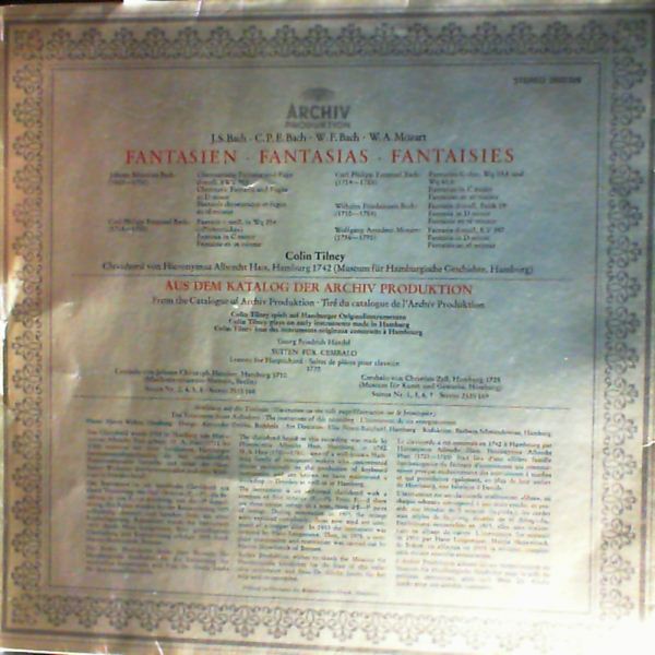 Tilney Colin — Bach J.S., Bach C.P.E., Bach W.F., Mozart W.A. - Fantasien