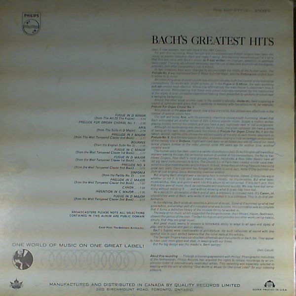 Swingle Singers — Bach's Greatest Hits