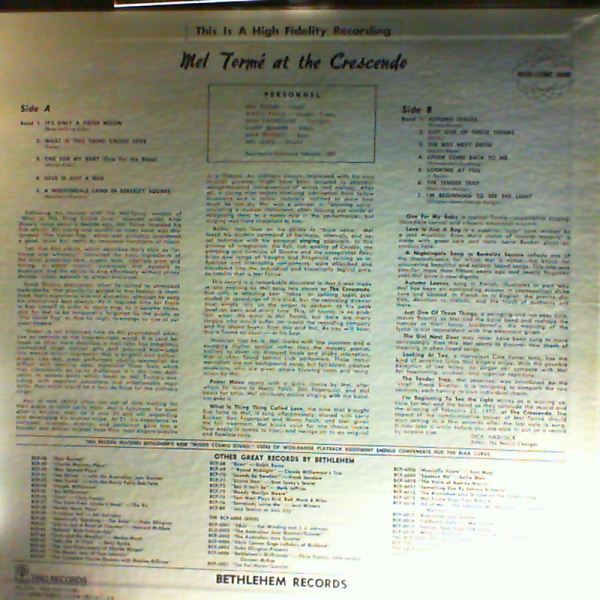 Torme Mel — Mel Torme At The Crescendo