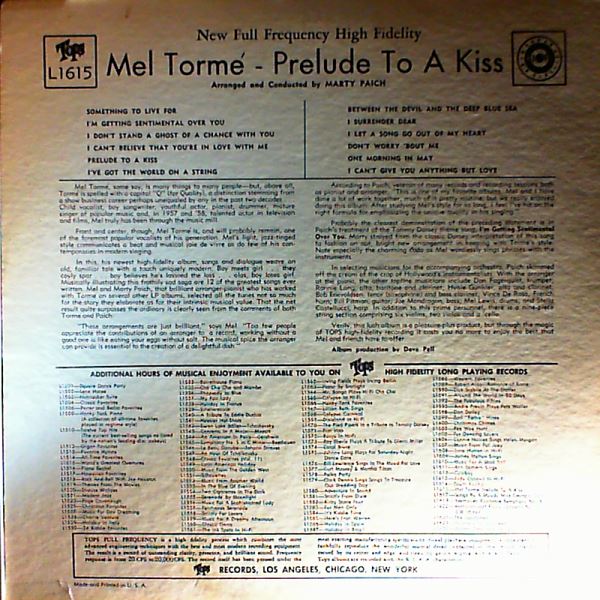 Torme Mel — Prelude To A Kiss