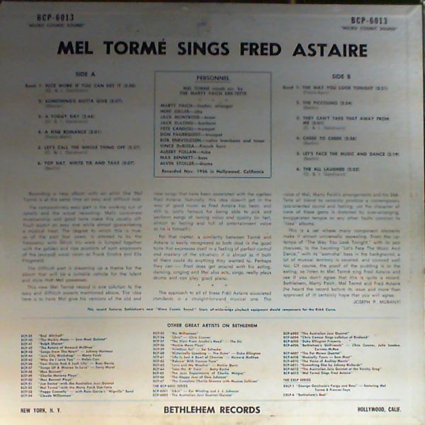 Torme Mel — Sings Fred Astaire