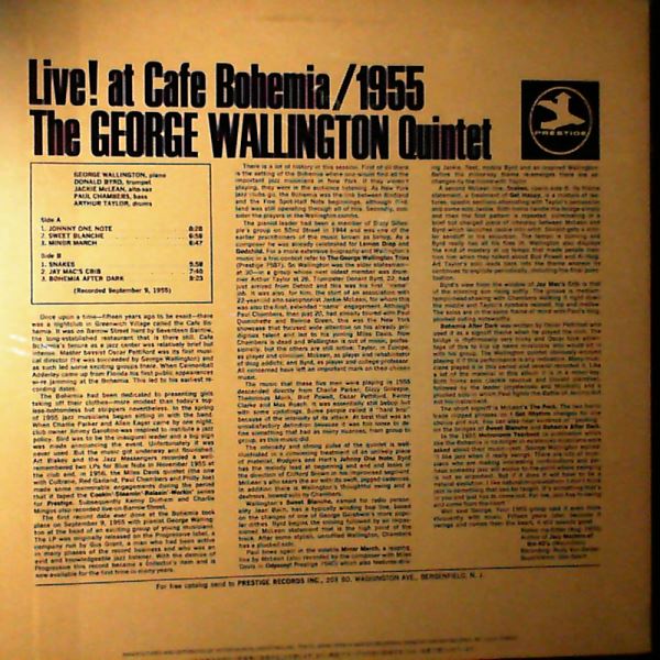 Wallington George Quintet — Live! At Cafe Bohemia/1955