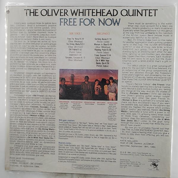 Whitehead Oliver Quintet — Free For Now