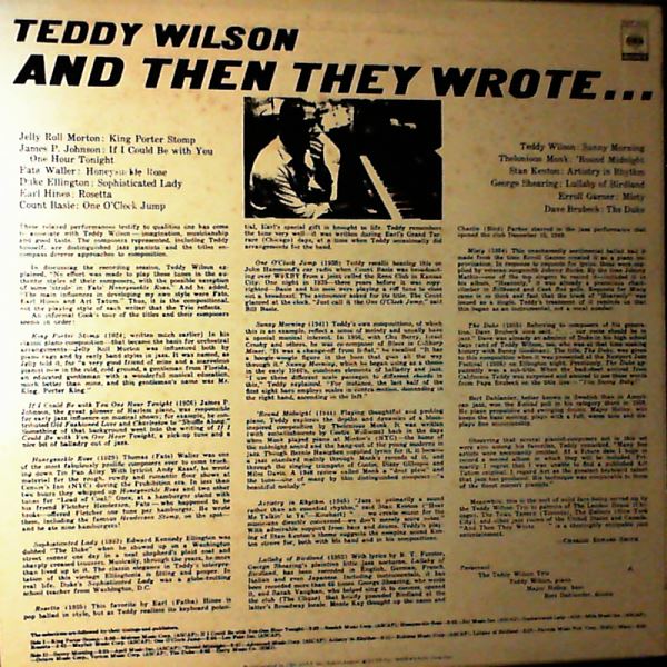 Wilson Teddy — And Then They Wrote