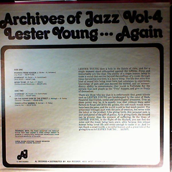 Young Lester — Archives Of Jazz Vol 4 - Young Lester...Again