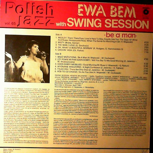 Ewa Bem With Swing Session — Be A Man (Polish Jazz - Vol. 65)
