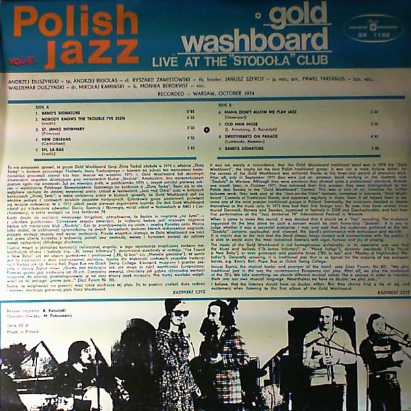 Gold Washboard — Live At The Stodola Club - Polish Jazz - Vol. 41