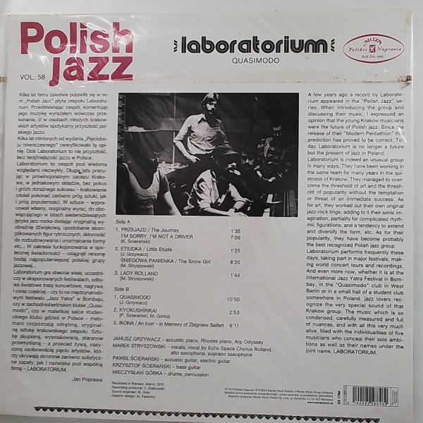 Laboratorium — Quasimodo (RP/WMP/RED) - Polish Jazz – Vol. 58