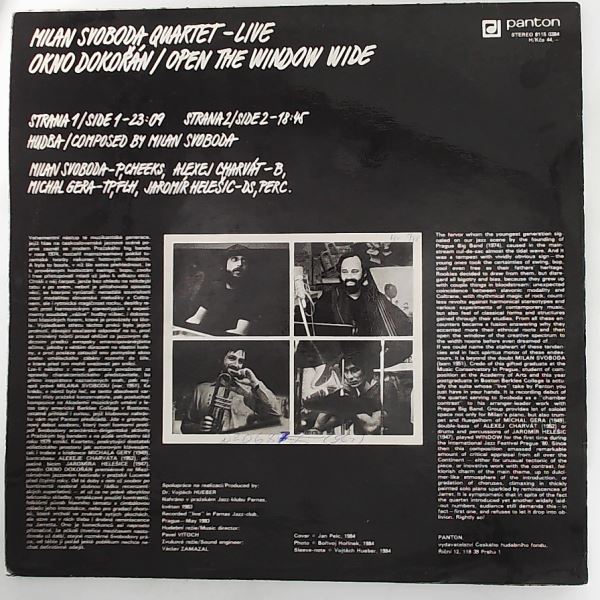 Svoboda Milan Quartet — Okno Dokoran (Open The Window Wide)