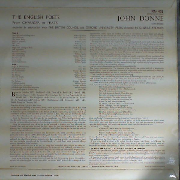 Donne John — Read by Richard Johnson, Peter Orr, Willian Squire