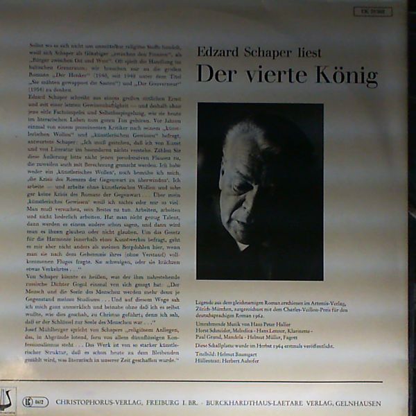Edzard Schaper — Der vierte konig (muzik von Hans Peter Haller)