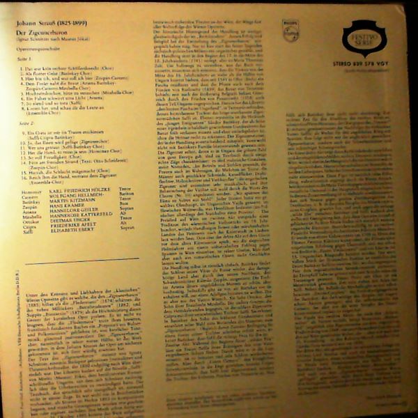 Ebert E./Apelt F./Ritzmann M./Kramer H./Rundfunkchor Und Rundfunk-Sinfonie-Orchester Leipzig (dir. Rogner H.) — Strauss Johann - Der Zigeunerbaron (Opernquerschnitt)