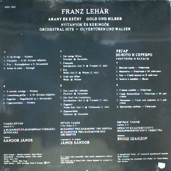 Lehar Franz — Gold und Silber - Orchestral Hits