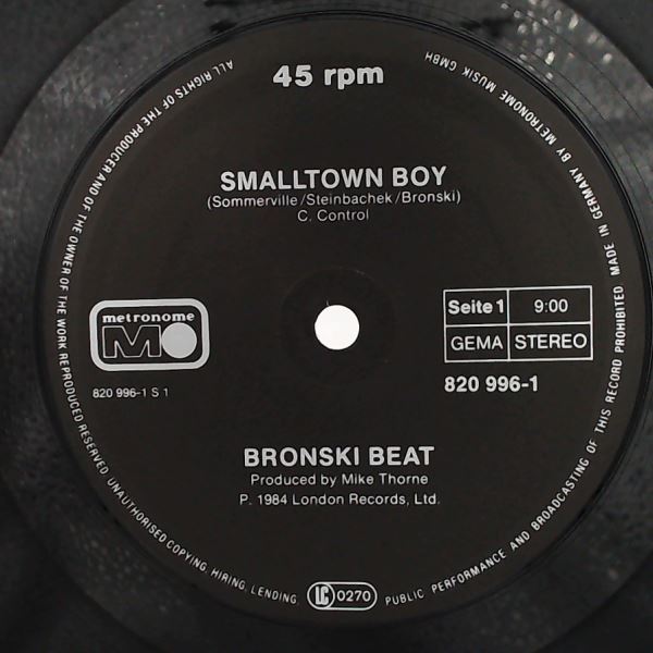 Bronski Beat — Smalltown Boy / Infatuation / Memories