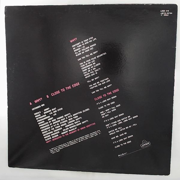 Bronski Beat — Why? (Extended Mix) / Close To The Edge