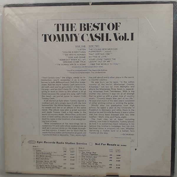 Cash Tommy (Youngest Brother Of Cash Johnny) — Best Of Cash Tommy, Volume 1