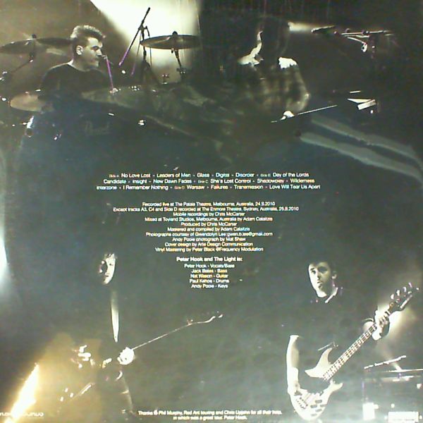 Hook Peter (New Order) and The Light — Unknown pleasures. Live in Australia