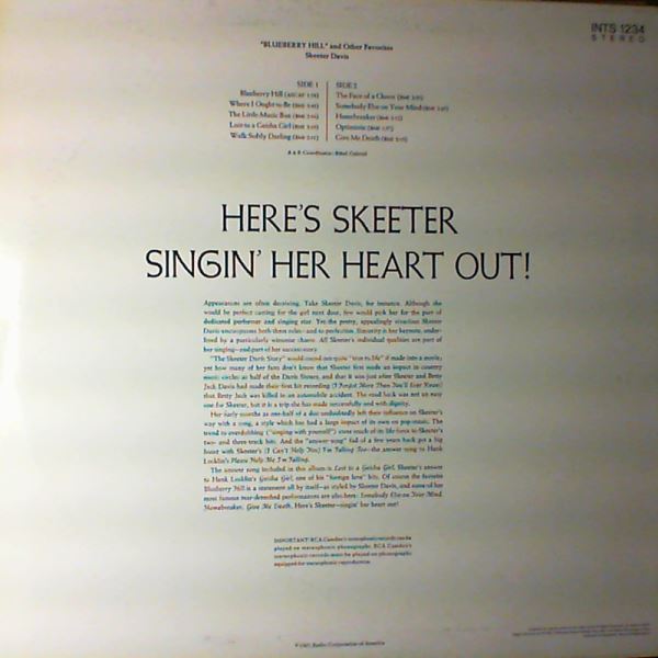 Davis Skeeter — "Blueberry Hill" And Other Favorites