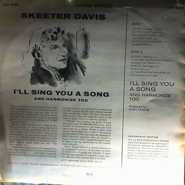 Davis Skeeter — I'll sing you a song and harmonize too