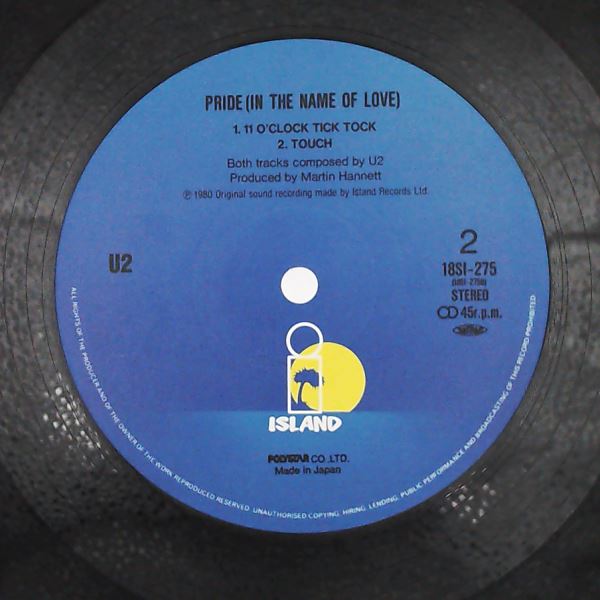 U2 — Pride (In The Name Of Love) / Boomerang / 11 O'Clock Tick Tock / Touch