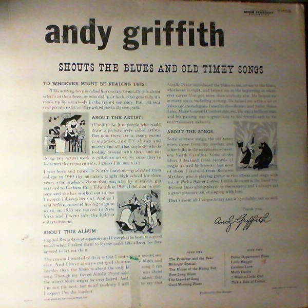 Griffith Andy — Shouts The Blues And Old Timey Songs