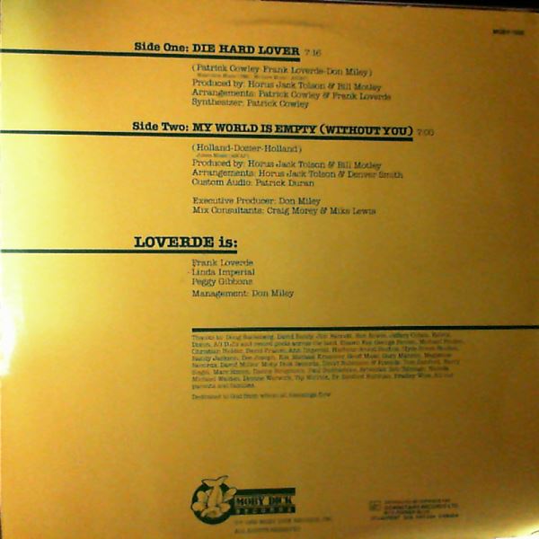 Loverde — Die Hard Lover / My World Is Empty (Without You)