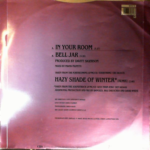 Bangles — In Your Room / Bell Jar / Hazy Shade Of Winter