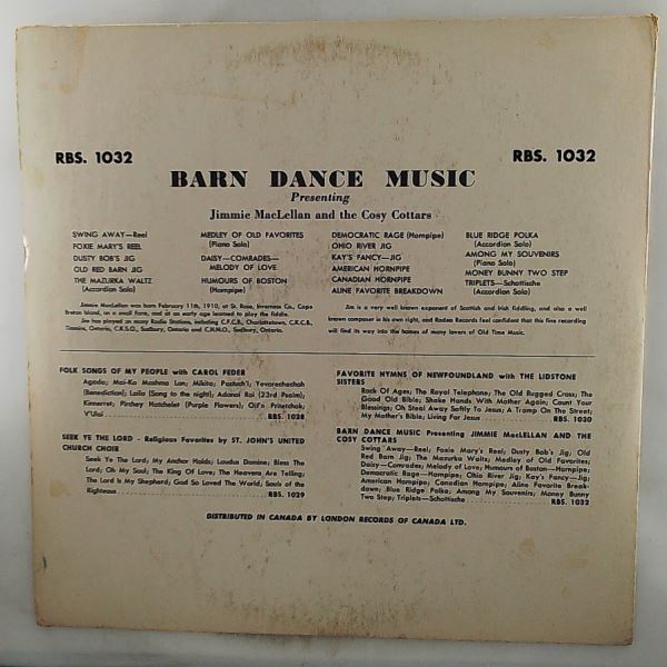 MacLellan Jimmy And The Cosy Cottars (MacLellan Jimmie And The Cosy Cottars) — Barn Dance Music