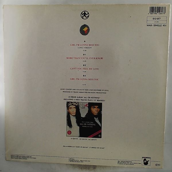 Milli Vanilli — Girl I'm Gonna Miss You / More Than You'll Ever Know / Can't You Feel My Love