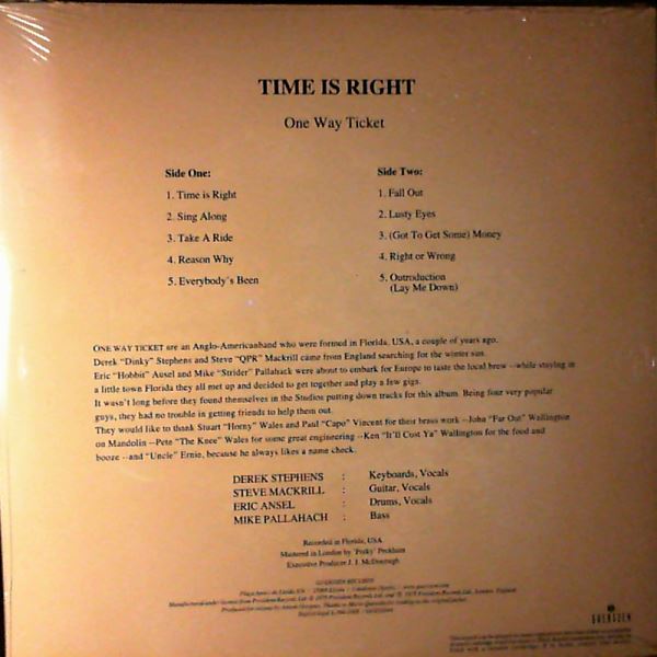 One Way Ticket — Time Is Right