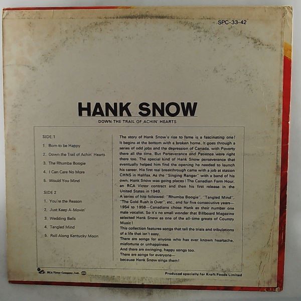 Snow Hank — Down The Trail Of Achin' Hearts