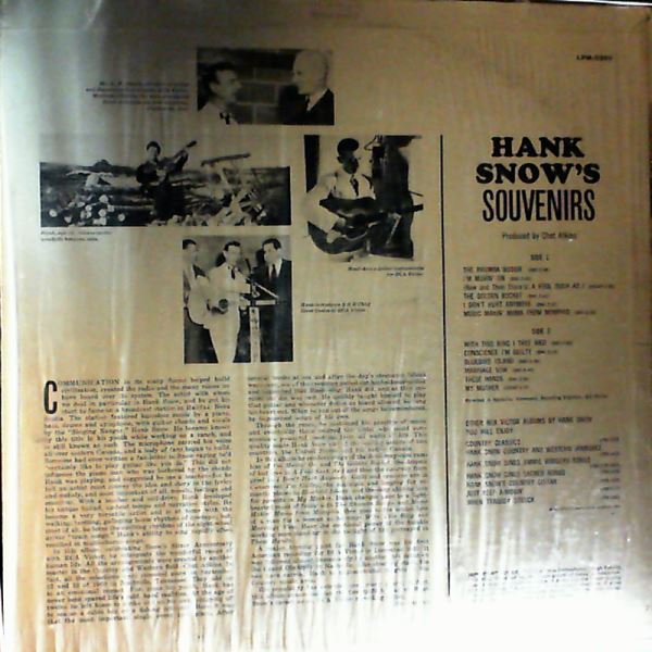 Snow Hank — Hank Snow's Souvenirs