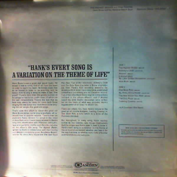 Snow Hank — Highest Bidder And Other Favorites