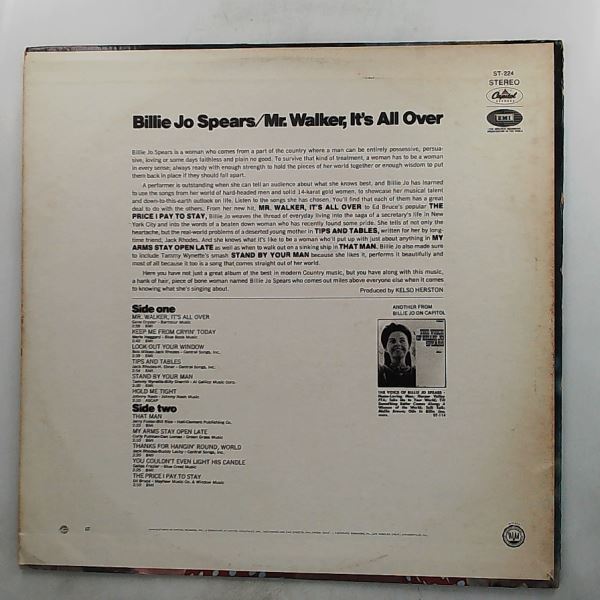 Spears Billie Jo — Mr. Walker, It's All Over