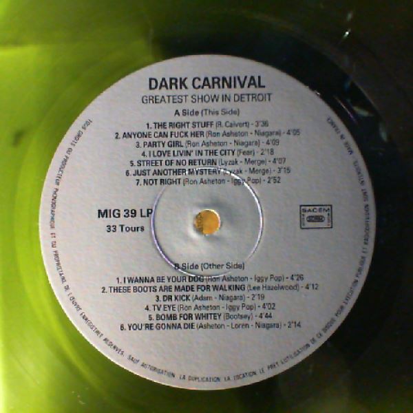 Dark Carnival (Asheton Ron, Asheton Scott - ex-Stooges) — Greatest Show In Detroit