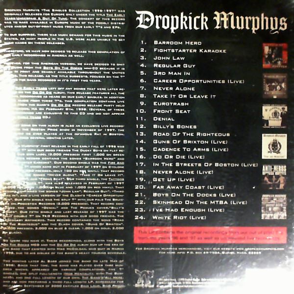 Dropkick Murphys — Singles Collection, Volume 1: 1996-1997