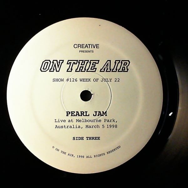 Pearl Jam — Creative Presents Pearl Jam Live At Melbourne Park Australia March 5 1998