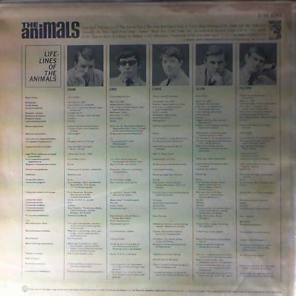 Animals — Includes their hit single House rising sun