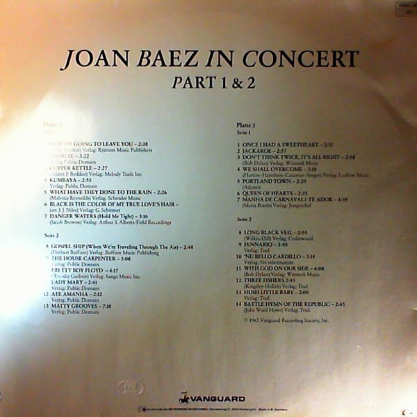 Baez Joan — In Concert Part 1 & 2