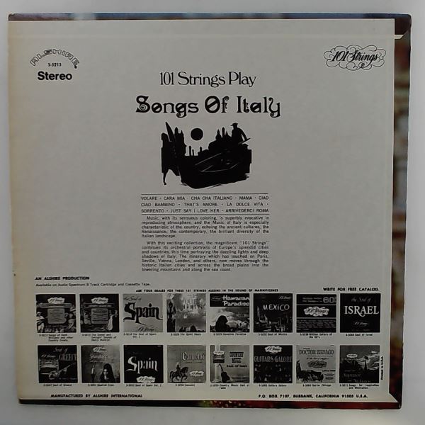 101 Strings (One Hundred & One Strings Orchestra) — Songs Of Italy