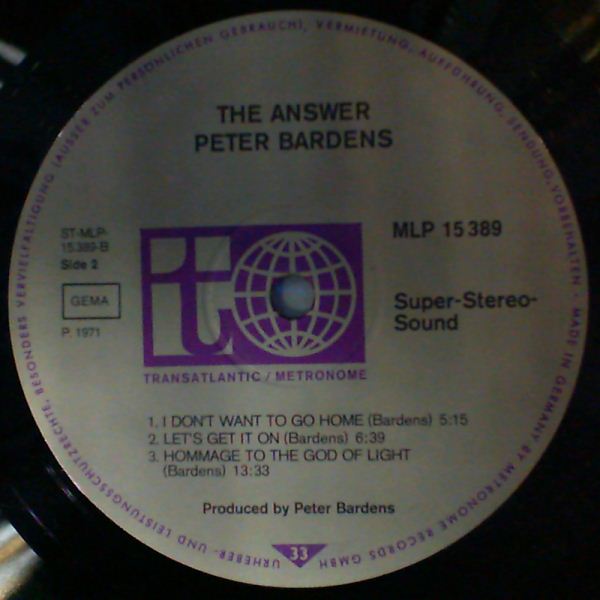 Bardens Peter — Answer