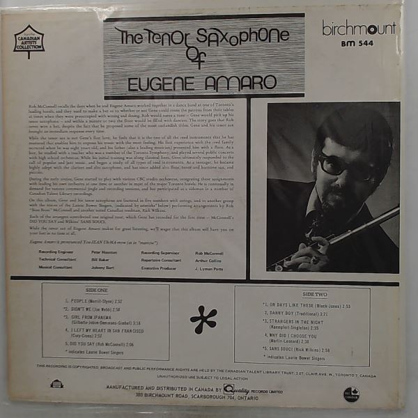 Amaro Eugene — Tenor Saxophone Of Amaro Eugene