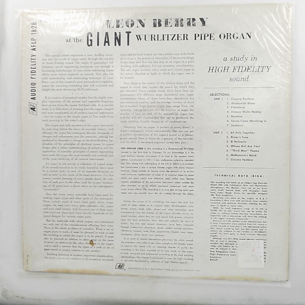 Berry Leon — Giant Wurlitzer Pipe Organ Volume 1