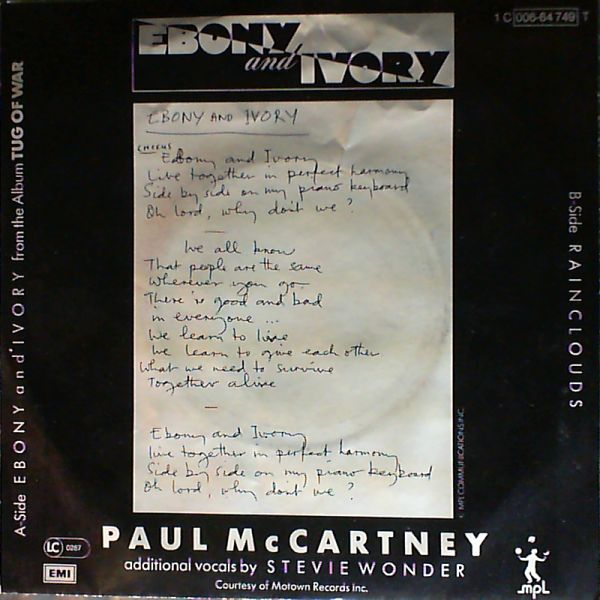 McCartney Paul — Ebony And Ivory / Rainclouds