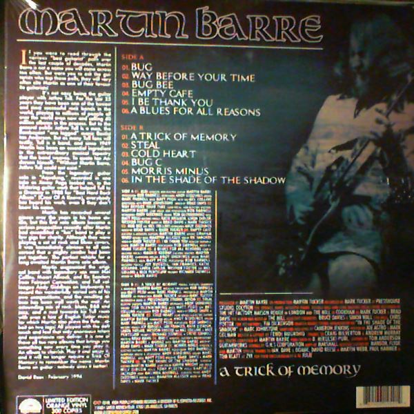 Barre Martin (Jethro Tull) — A Trick Of Memory