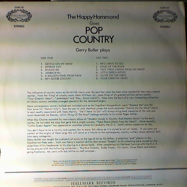 Butler Gerry — Happy Hammond Goes Pop Country