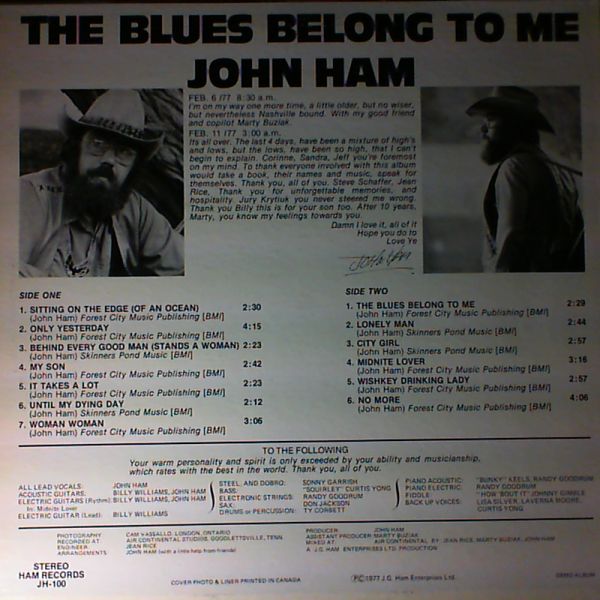 Ham John — Blues Belong To Me